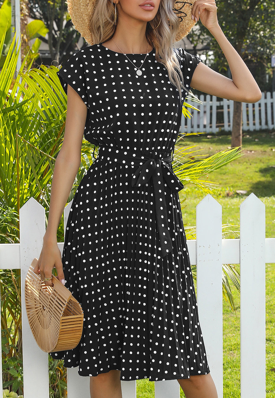 Polka Dot Cap Sleeve Dress