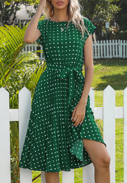 Polka Dot Cap Sleeve Dress