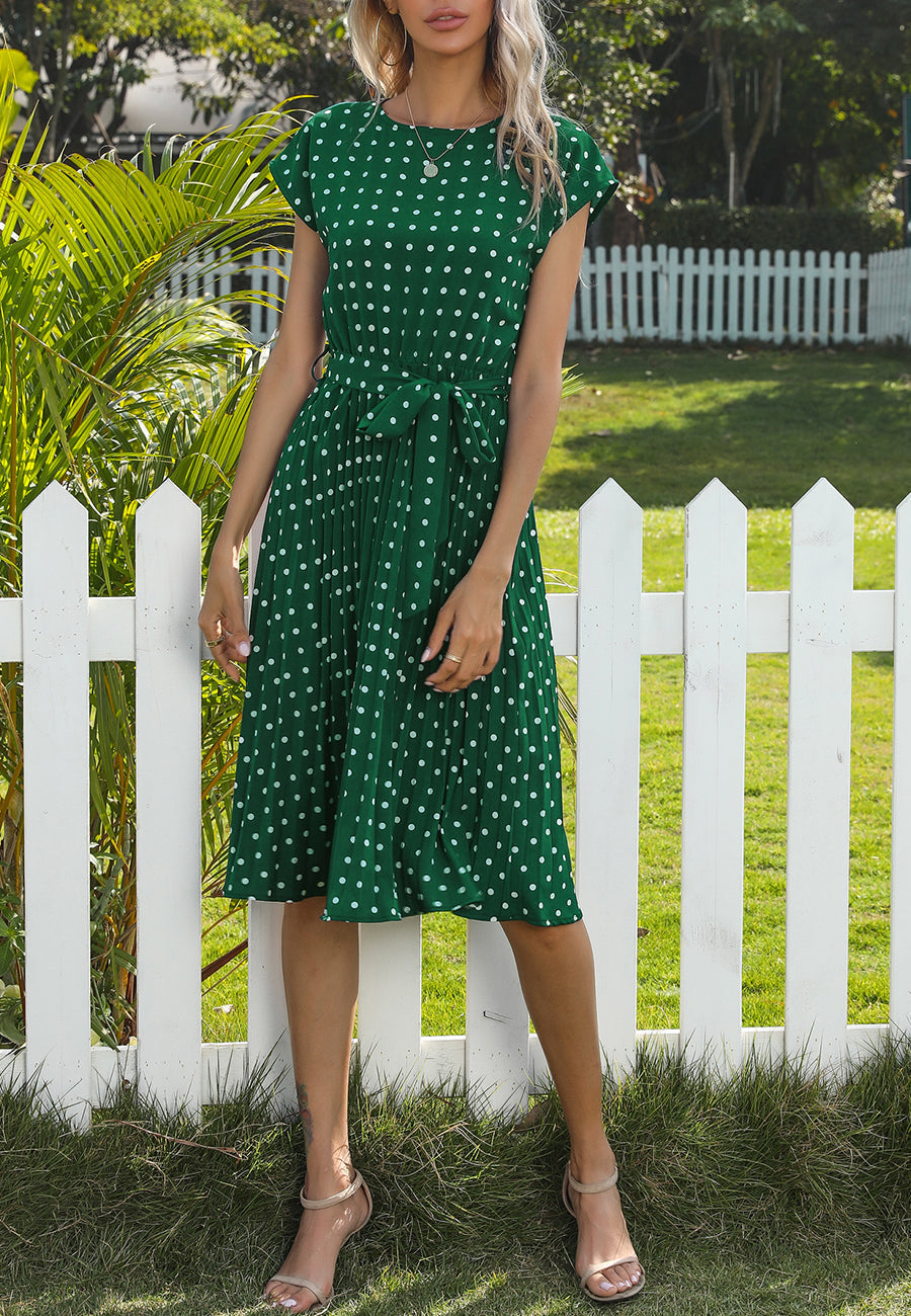 Polka Dot Cap Sleeve Dress