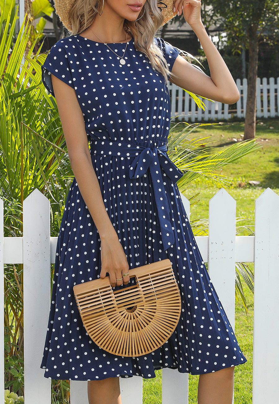 Polka Dot Cap Sleeve Dress