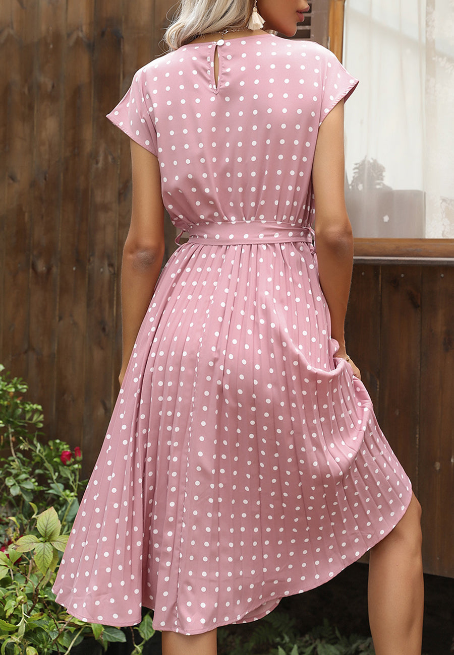 Polka Dot Cap Sleeve Dress
