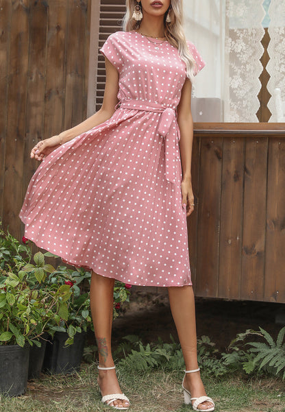 Polka Dot Cap Sleeve Dress