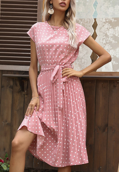Polka Dot Cap Sleeve Dress