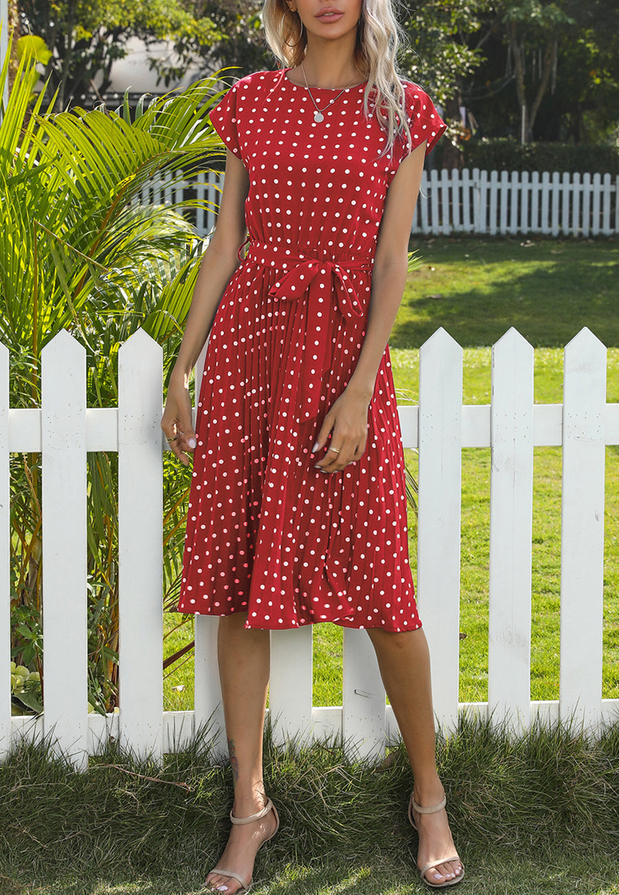 Polka Dot Cap Sleeve Dress