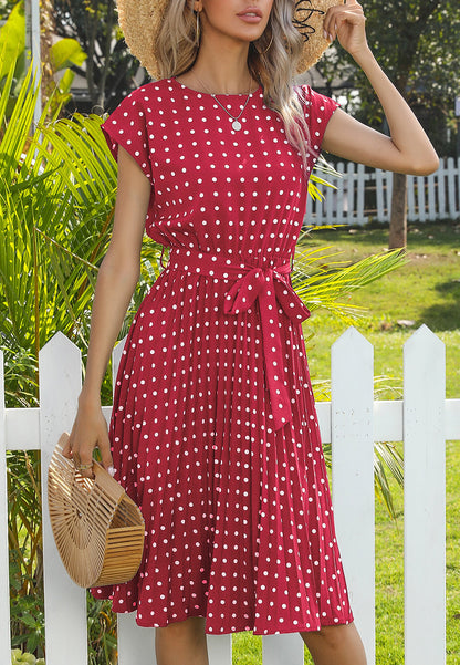 Polka Dot Cap Sleeve Dress