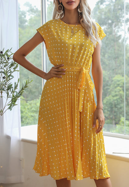 Polka Dot Cap Sleeve Dress