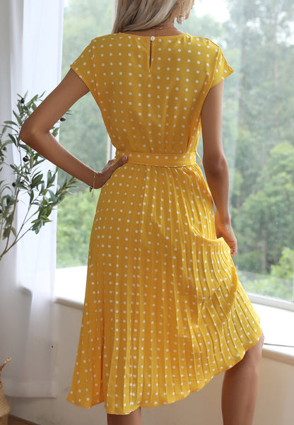 Polka Dot Cap Sleeve Dress