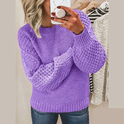 Elegante jersey de punto suave en color liso para mujer | Ideal para otoño/invierno