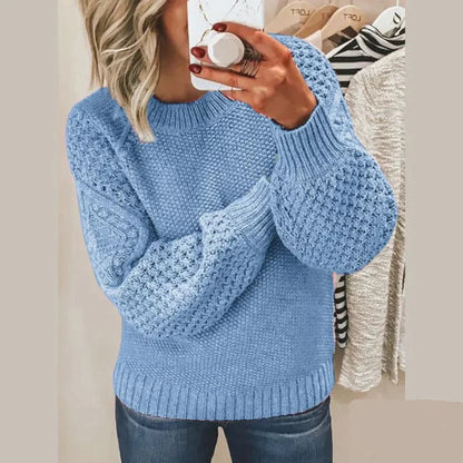 Elegante jersey de punto suave en color liso para mujer | Ideal para otoño/invierno