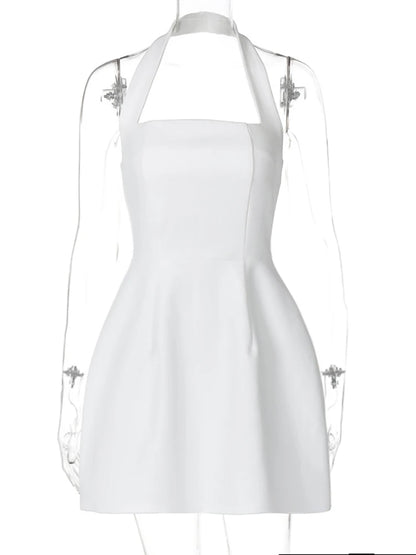 JULISSA MO Sexy Off Shoulder Halter Women Dress White Backless High Waist Dress Female Autumn Skinny Elegant Party Clubwear 2025