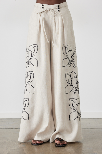 Conjunto Jasmin Ballonmouw Bloemen Broek