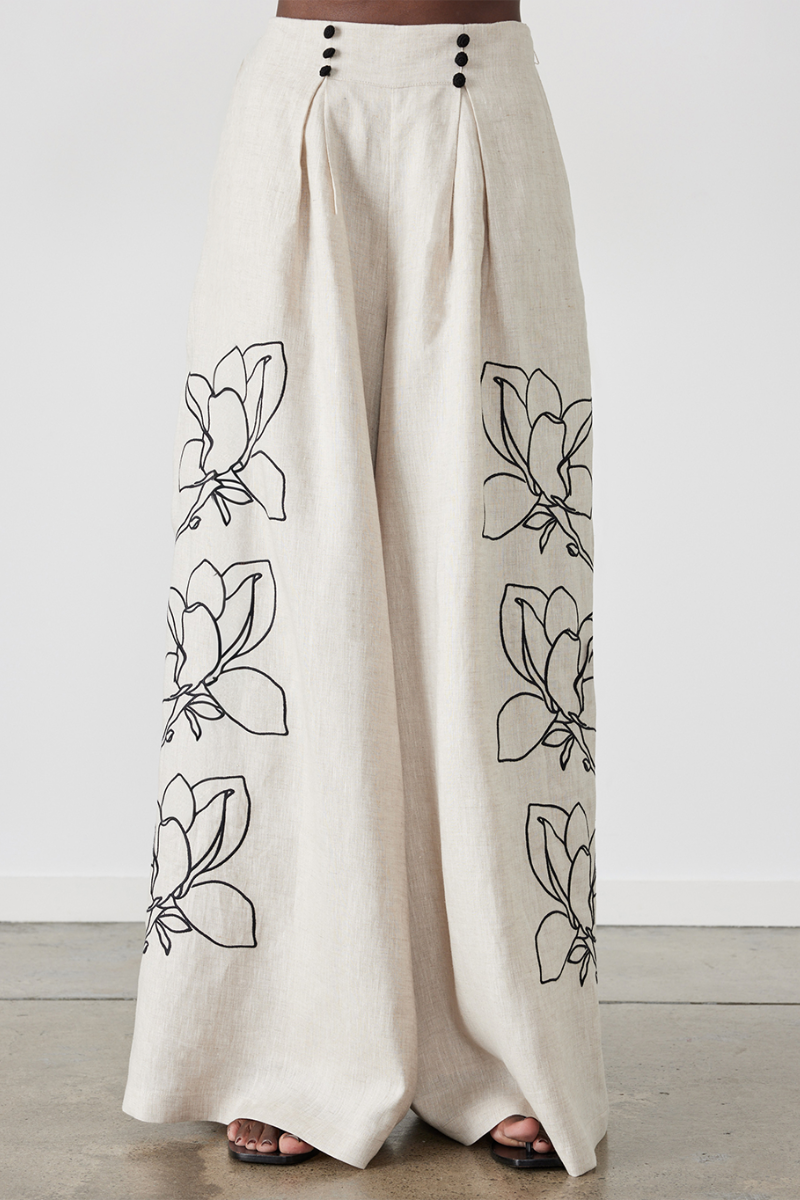 Conjunto Jasmin Ballonmouw Bloemen Broek