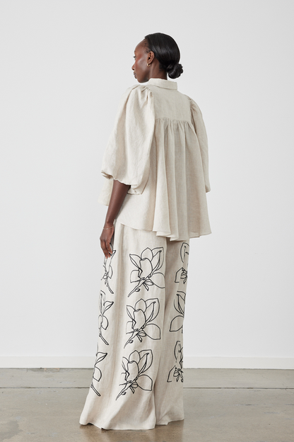 Conjunto Jasmin Ballonmouw Bloemen Broek