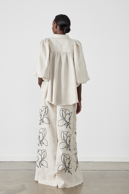 Conjunto Jasmin Ballonmouw Bloemen Broek