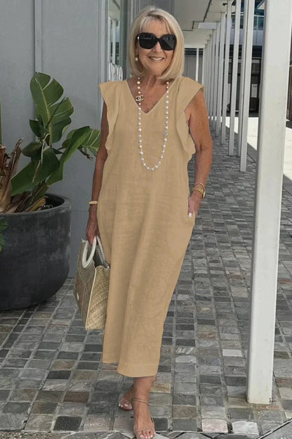 Chic Maxi Dress with V-Neck | Great for Everyday Wear