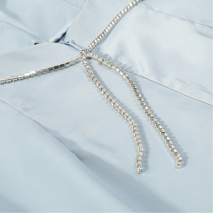 Strappy Sleeveless Drill Chain Bodycon Jumpsuit