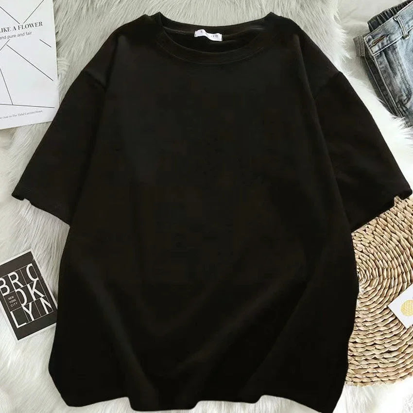 Graphic Oversized White Short Sleeve Femme Cute Grunge Y2k T-shirt