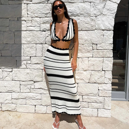 Knitted Bohemia Slim Maxi Club Skirt