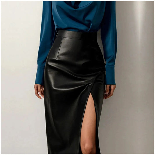 2025 Women Streetwear High Waist Fashion With Pockets Blue Short Jeans Skirt