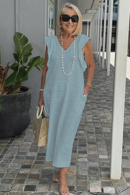 Chic Maxi Dress with V-Neck | Great for Everyday Wear