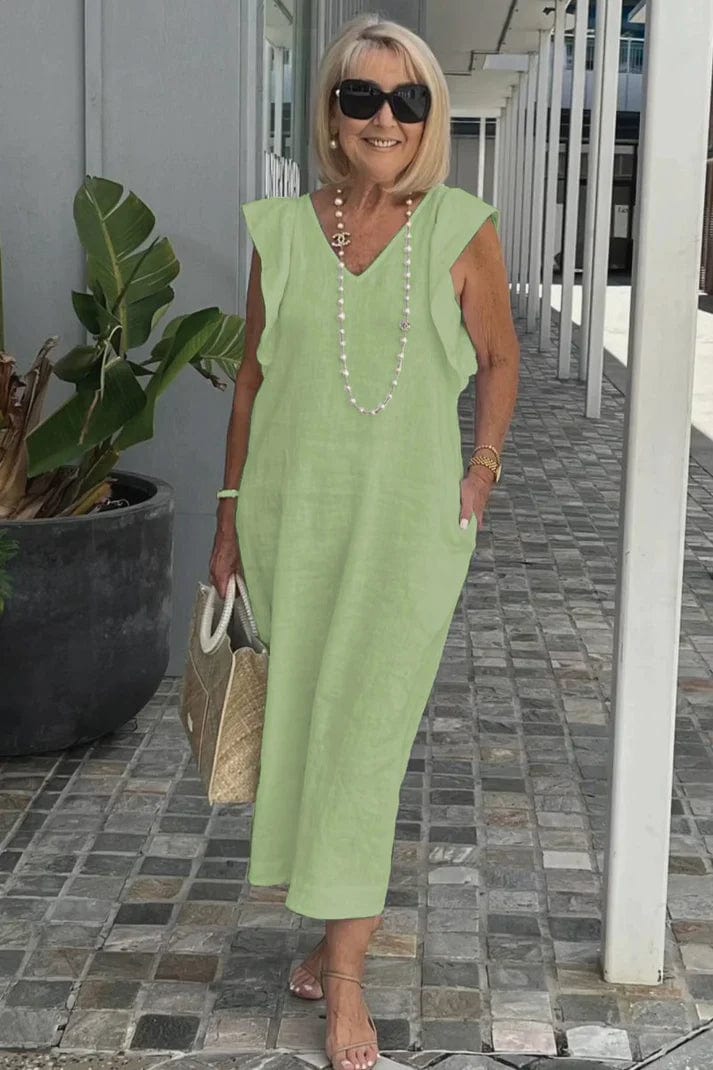 Chic Maxi Dress with V-Neck | Great for Everyday Wear