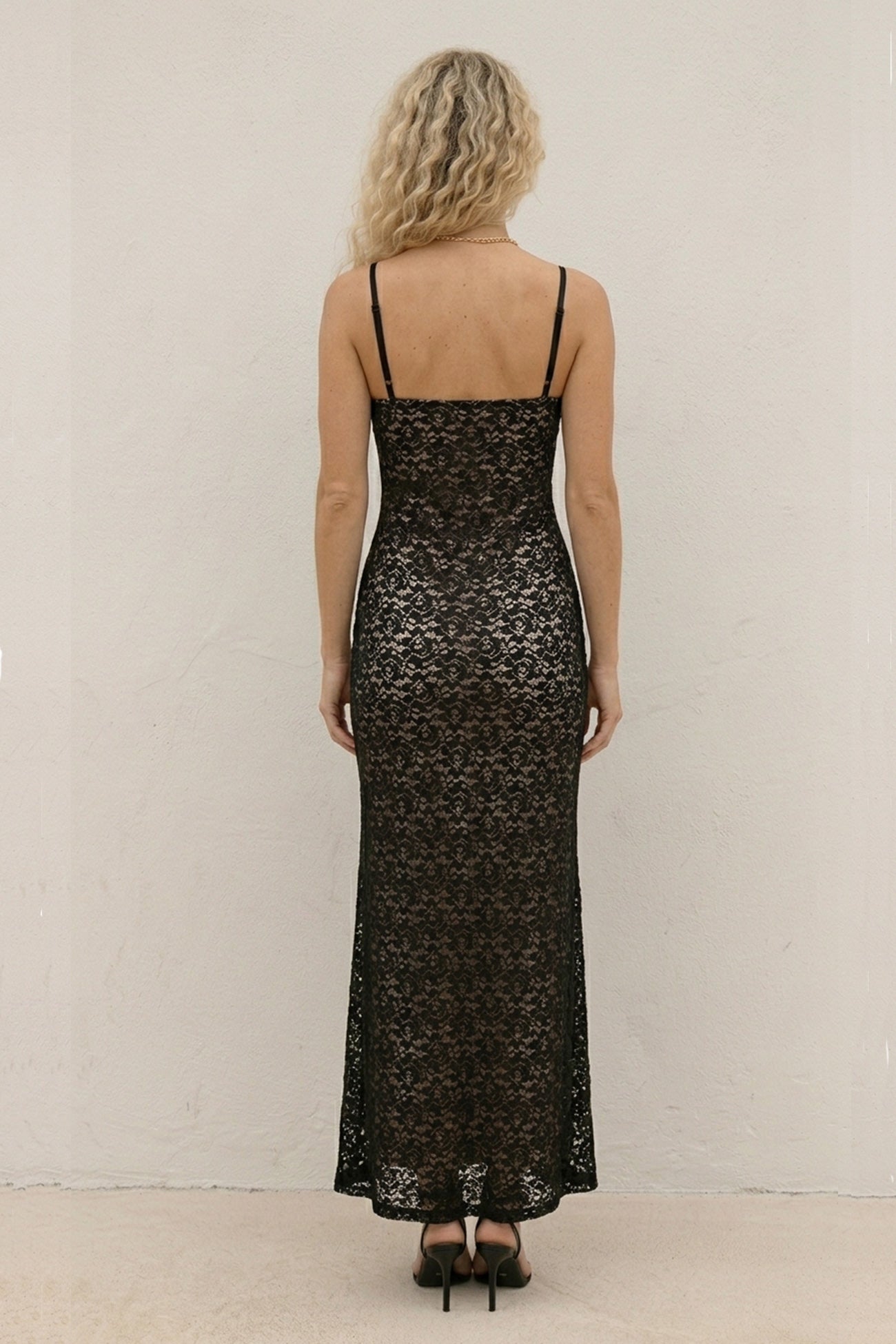 Lace Low Cut Pack Hip Cami Dress