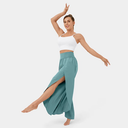 India - Pantalones acampanados para mujer - Elegantes - Tejido - Ideales para días informales