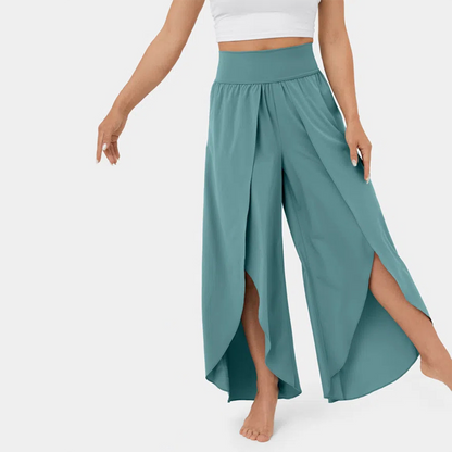 India - Pantalones acampanados para mujer - Elegantes - Tejido - Ideales para días informales