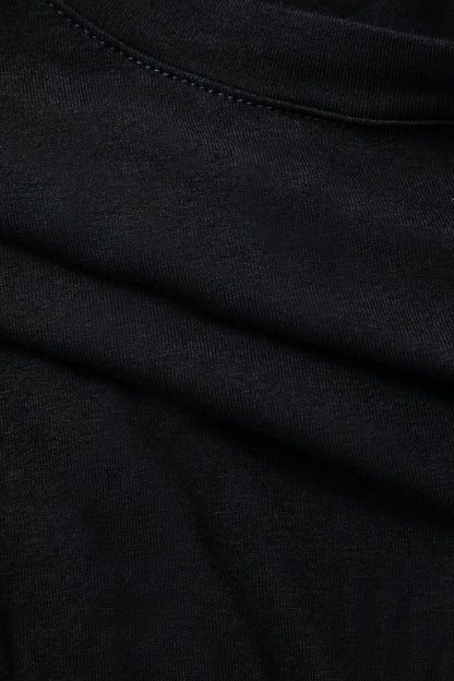 Lako Black Sheer Mesh Round Neck Top