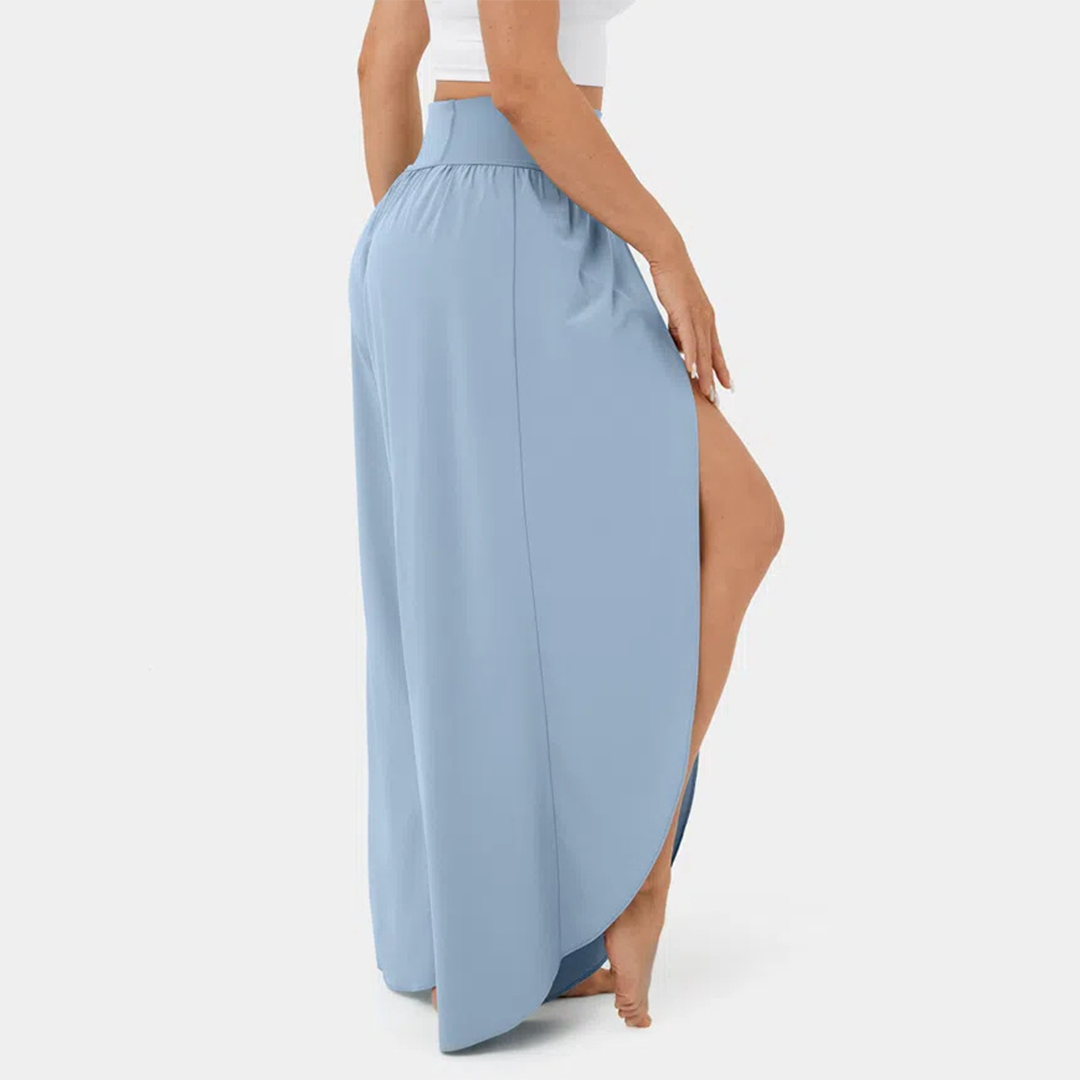 India - Pantalones acampanados para mujer - Elegantes - Tejido - Ideales para días informales