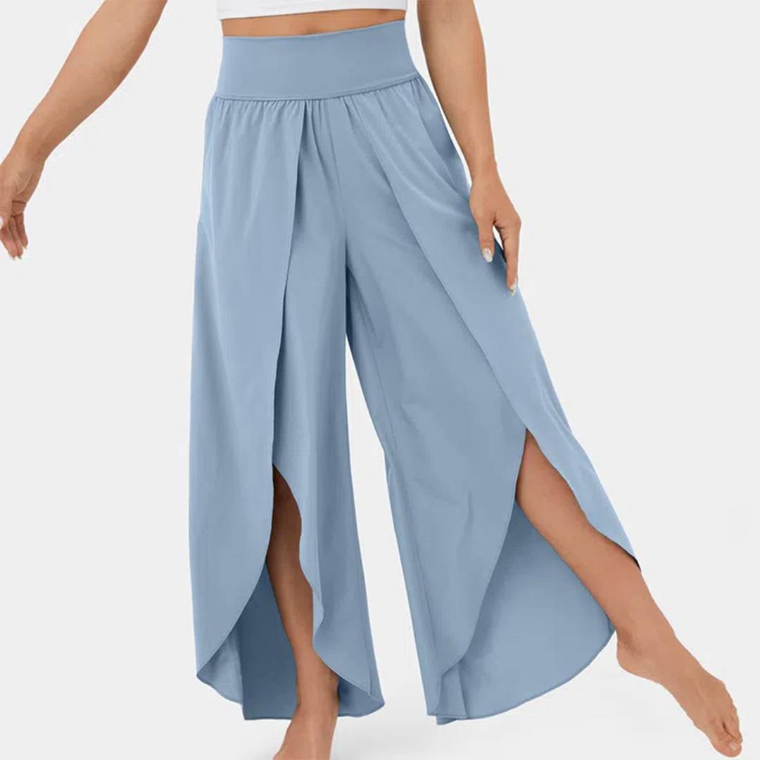 India - Pantalones acampanados para mujer - Elegantes - Tejido - Ideales para días informales