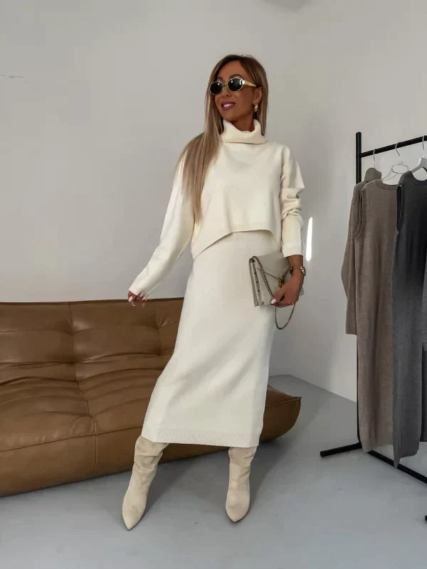 Cyrene - Conjunto de vestido acogedor para mujer