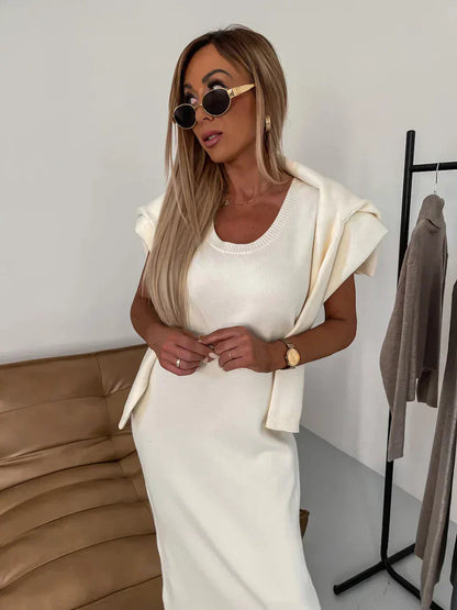 Cyrene - Conjunto de vestido acogedor para mujer