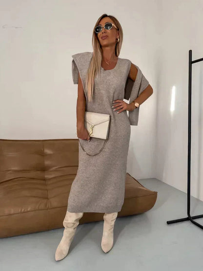 Cyrene - Conjunto de vestido acogedor para mujer
