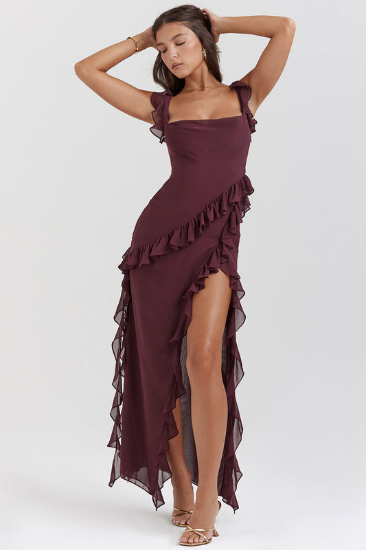 Jeneira - Elegant Ruffle Maxi Dress for Women