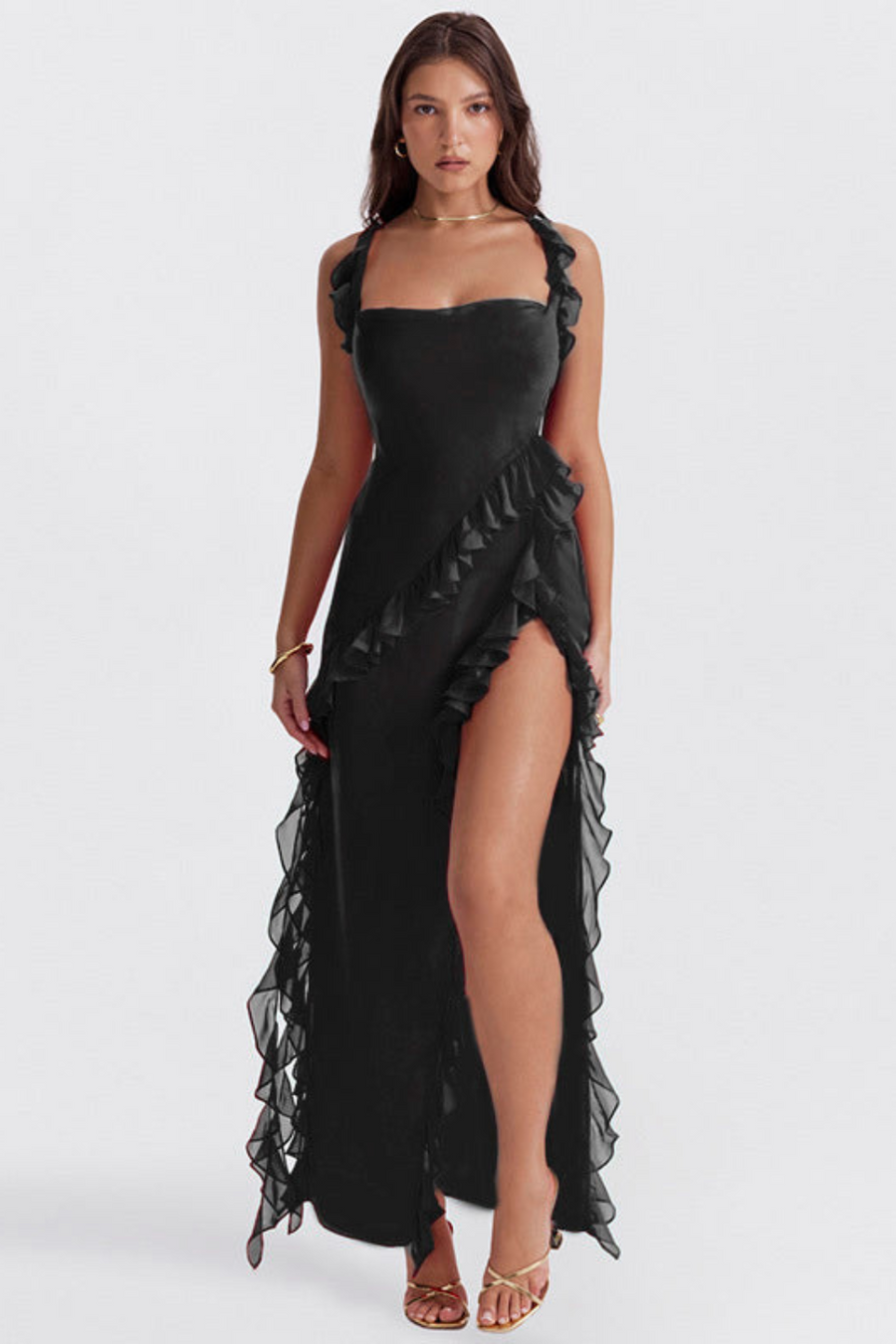 Jeneira - Elegant Ruffle Maxi Dress for Women