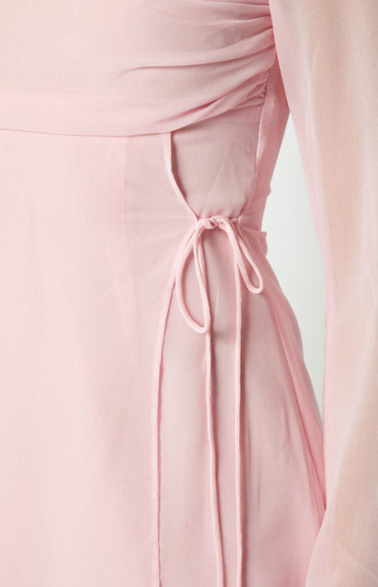Vittoria Baby Pink Long Sleeve Mini Dress