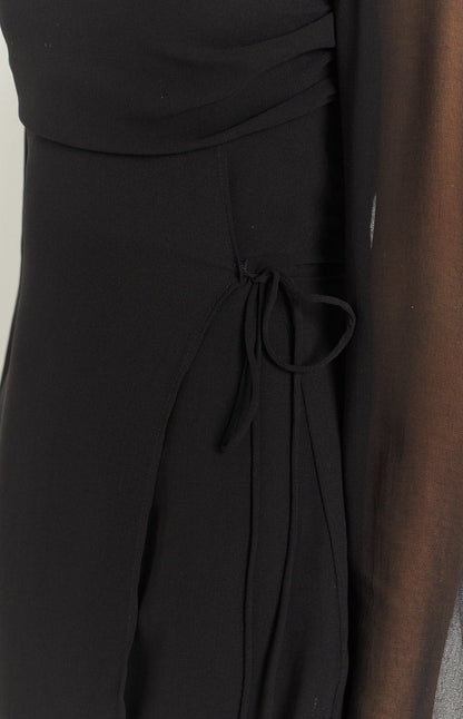 Garbo Black Long Sleeve Mini Dress