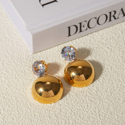 Lyra Gold Dome Earrings