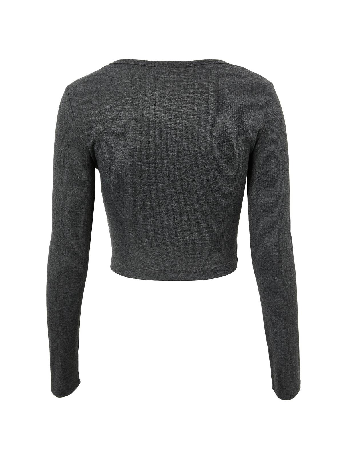Rhinestone Detail Long Sleeve Crop Top