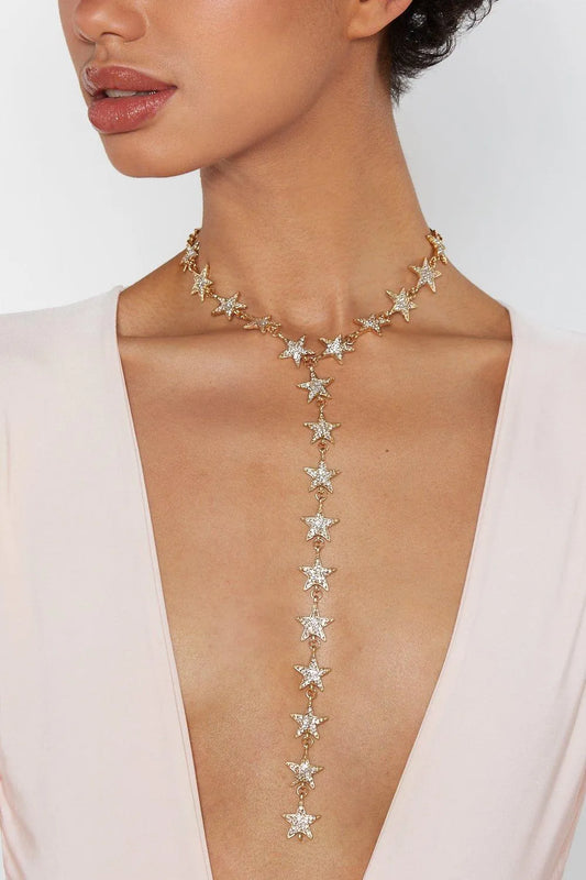 Melisa Stars Drop Choker Necklace