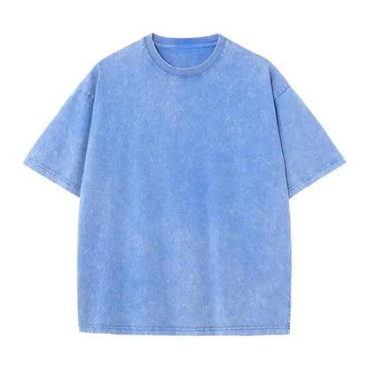 Men’s Washed Vintage T-Shirts Street Hip Hop Retro Punk T Shirt Women Harajuku Casual Cotton Short Sleeve Acid Wash TShirts top