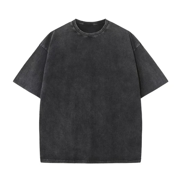 Men’s Washed Vintage T-Shirts Street Hip Hop Retro Punk T Shirt Women Harajuku Casual Cotton Short Sleeve Acid Wash TShirts top