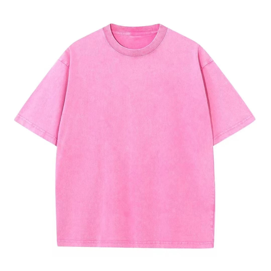 Men’s Washed Vintage T-Shirts Street Hip Hop Retro Punk T Shirt Women Harajuku Casual Cotton Short Sleeve Acid Wash TShirts top