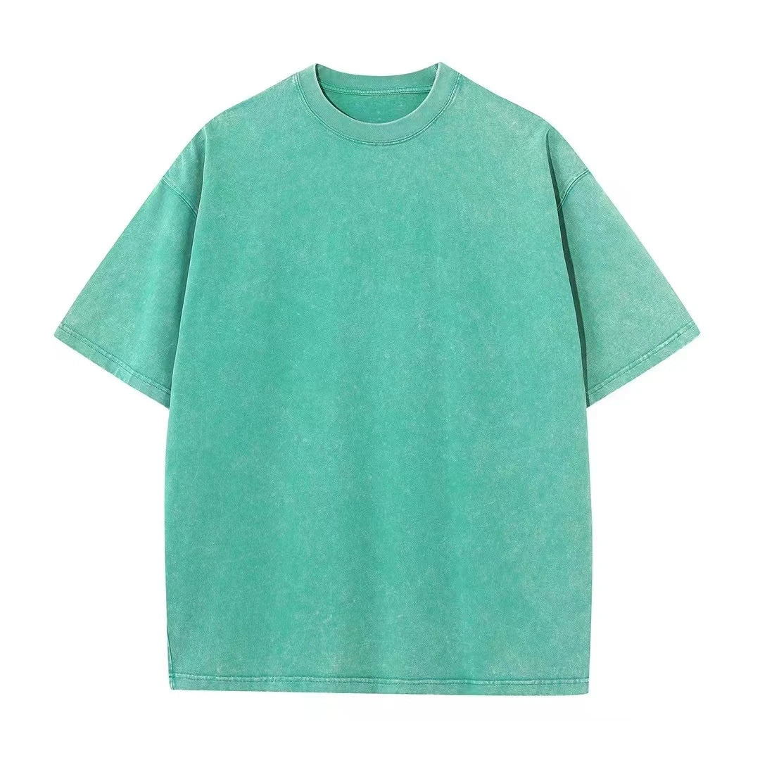 Men’s Washed Vintage T-Shirts Street Hip Hop Retro Punk T Shirt Women Harajuku Casual Cotton Short Sleeve Acid Wash TShirts top