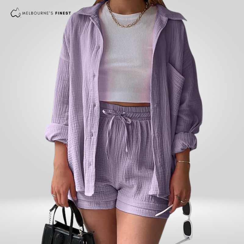 Jennifer - Conjunto de ropa de estar suave para mujer