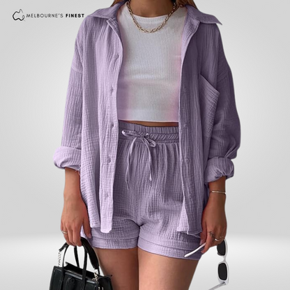 Jennifer - Conjunto de ropa de estar suave para mujer