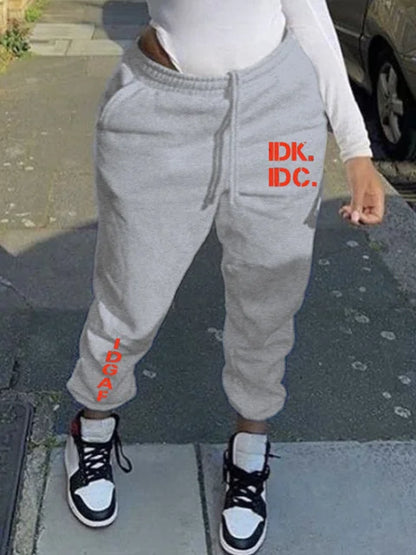 Mid Waist Letter Print Drawstring Sweatpants Man Pants Autumn Winter Men¡¯s Clothing Fashion Drawstring Casual Trousers Joggi – Men’s Fashion Sweatpants