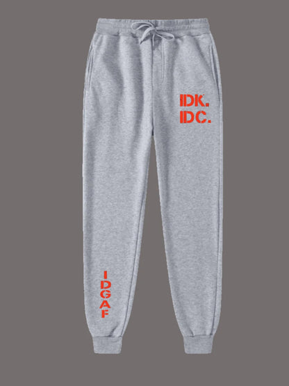 Mid Waist Letter Print Drawstring Sweatpants Man Pants Autumn Winter Men¡¯s Clothing Fashion Drawstring Casual Trousers Joggi – Men’s Fashion Sweatpants