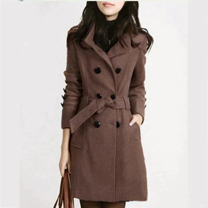 Abrigo largo elegante con cinturón | Ideal para otoño